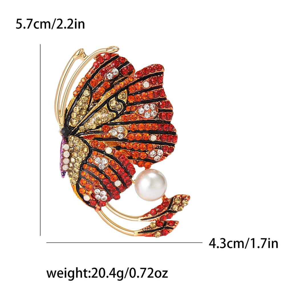 Emalje Sommerfugl Brosjer for Kvinner Unisex Rhinestone Insekt Pins Bankett Fest Ryggsekk Gaver Smykketilbehør