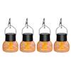 1/4Pcs LED Solar Garden Lights Super Bright Auto Charging Outdoor Waterproof Solar Hanging Lights with Flickering Flame