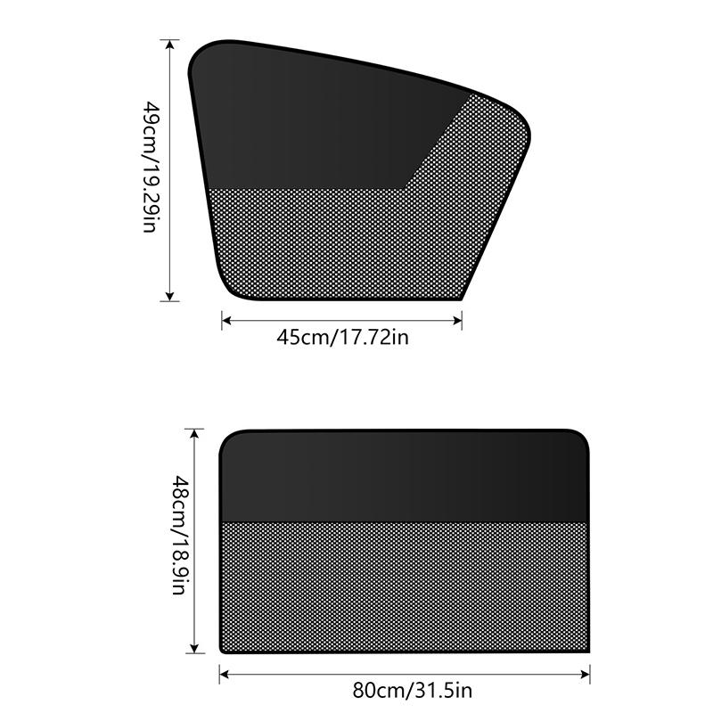 4Pcs Magnetic Car Priavcy Curtains Light Blocking Car Net Sun Visor Summer Protective Window Shade For Car Camping Napping Sleep