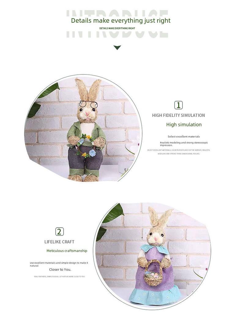Easter Bunny Cattail Rabbit Ornaments - Home, Mall, and Garden Decor