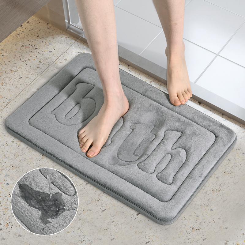 Cheap Memory Foam Bathroom Mat Solid Bath Mat Absorbent Bath Rug Shower