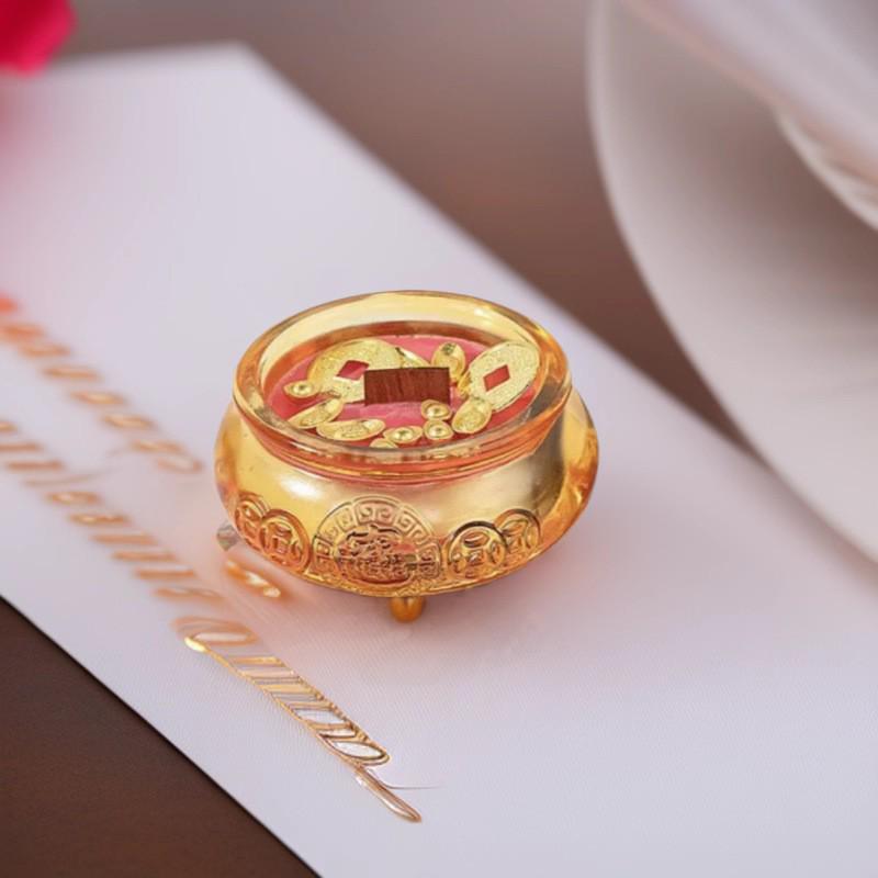 Chinese Treasure Pot Ingot Scented Candle - Long-lasting Fragrance, Perfect for Home & Bedroom, Ideal New Year Gift