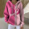 Women's Loose And Comfortable Drawstring V-neck Long Sleeved Floral Print Hoodie