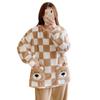 Women's Plus Size Plaid Plush Pajamas for Winter - Long Sleeve, Cozy Fit for All Body Types