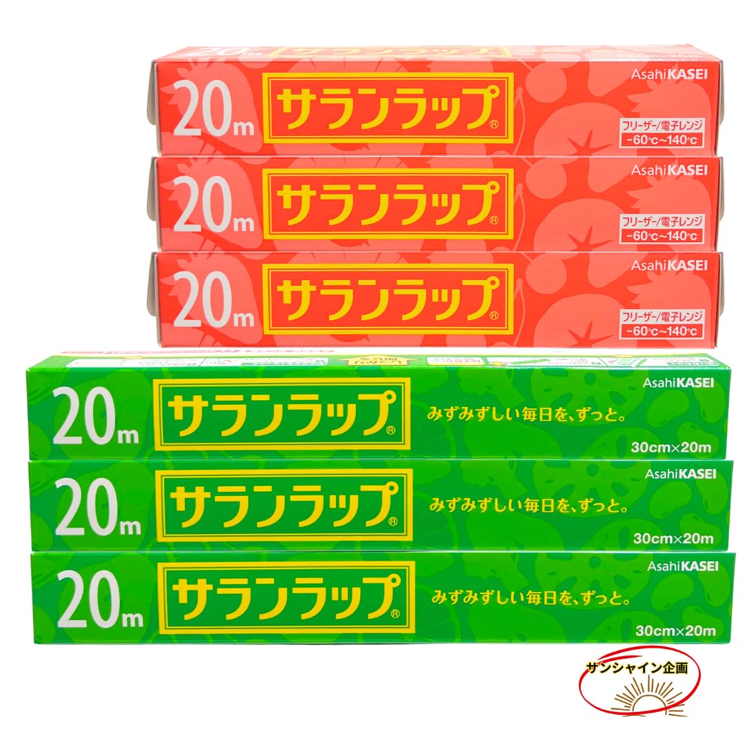 

Asahi Kasei Home Products Saran Wrap 22cm x 20m x 3 pieces 30cm x 20m x 3 pieces Total 6 pieces set + [Official/Sunshine Project] білий