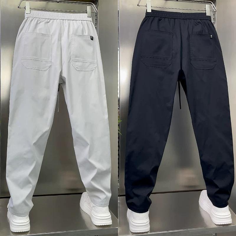 Summer men's straight casual pants thin solid color splicing breathable quick-drying trousers fashion trend loose sweatpants