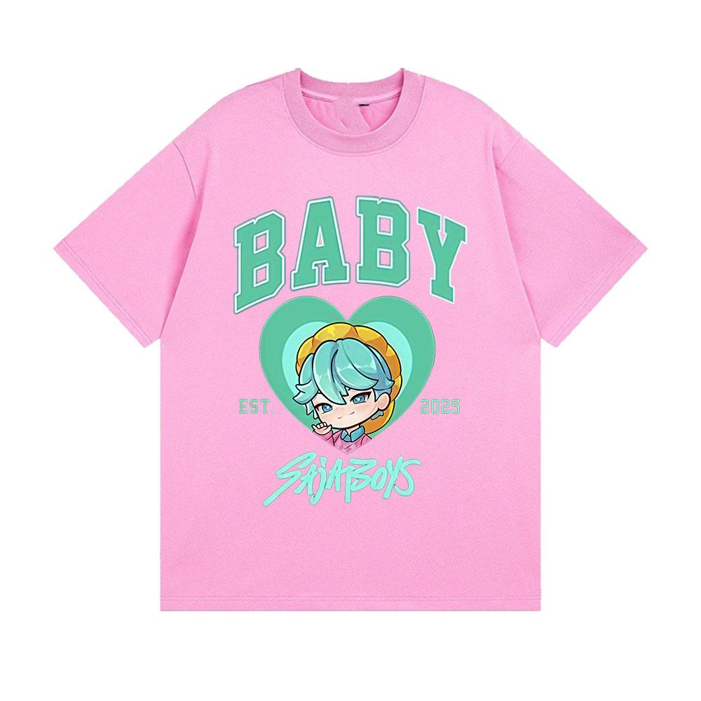 2025 Summer Baby Saja Boys K-pop Demon Hunters Graphic Men Fashion Cozy 100% Pure Cotton Printed T-shirt  Harajuku Tops