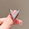 Women Brooch Sparkling Rhinestones Inlaid V-Shaped Design Lapel Pin Sweater Scarf Bag Badge Jewelry