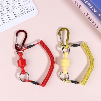 Magnetischer Netzfreigabehalter Mit Spiralkordel Fliegenfischerwerkzeuge Starker Magnet Karabiner Schnelles Schloss Anti-Drop Seil Zubehör