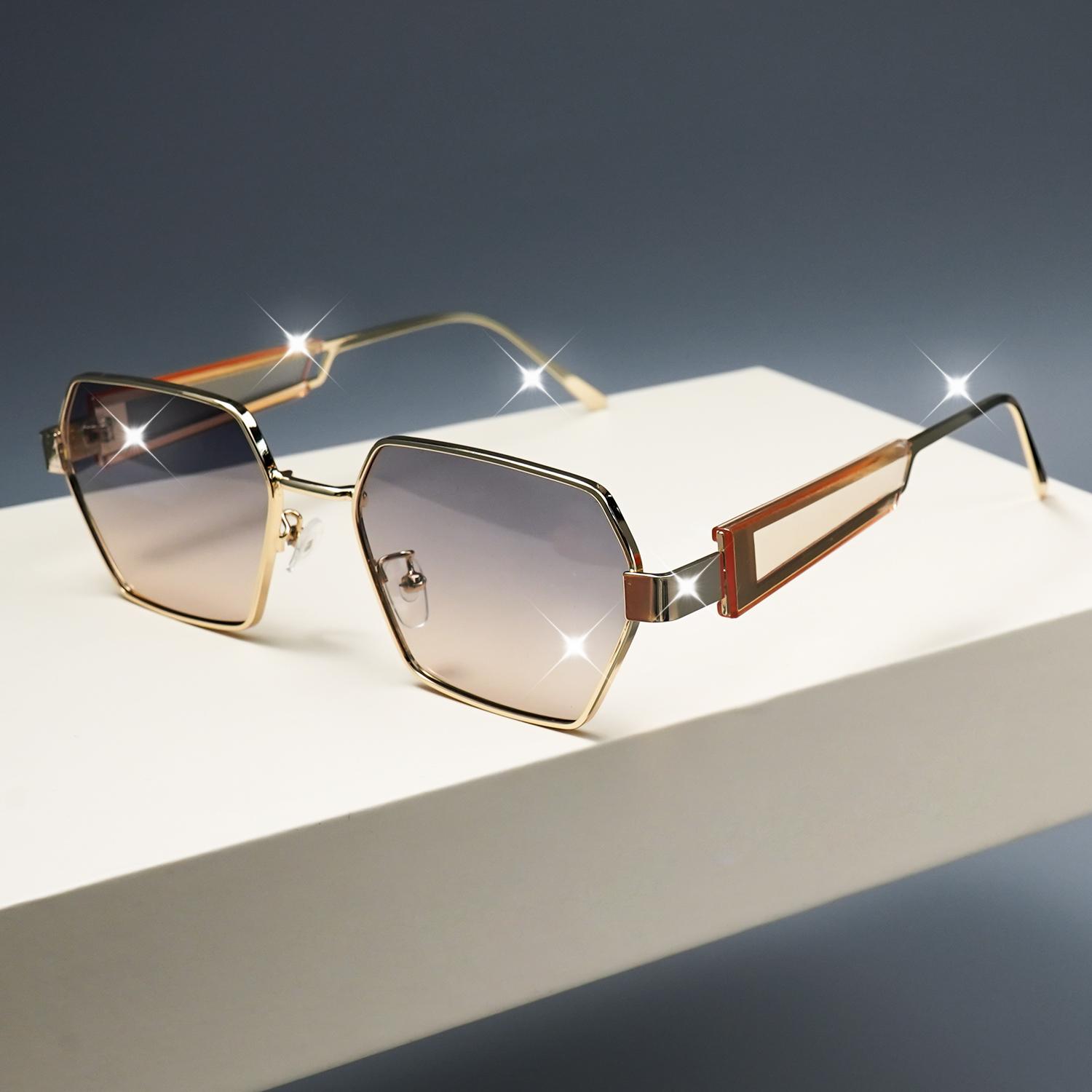 

Vintage Retro Classic Metal Material Polygona Stylish Sunglasses Women Mendaily Plans Casual Decorative Sunglassesphoto Handsome Eyeglasses