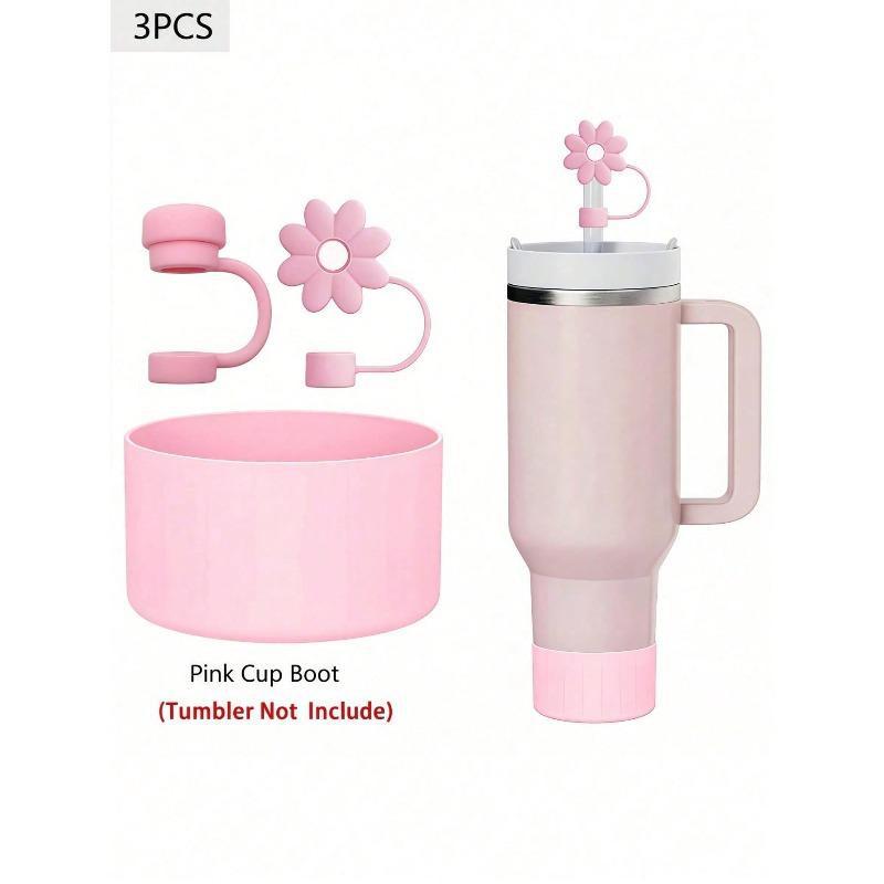 Tappo per Cannuccia a Testa di Fungo in Silicone Set da Tre Pezzi Crisantemo Fiore Copertura Antipolvere per Cannuccia da 10 mm Manicotto per Tazza
