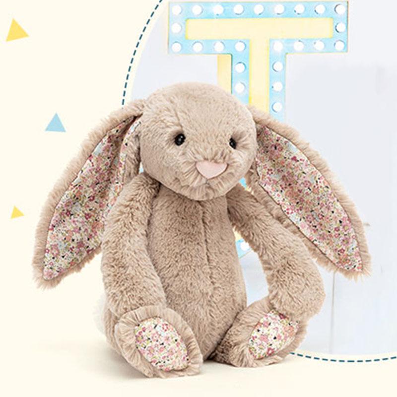 JELLYCAT Bonnie Rabbit series flower cloth Bonnie rabbit soothing beige doll plush doll 18cm/31cm/36cm/51cm high