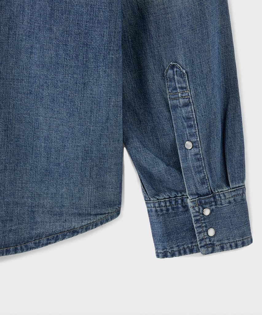 Beulaendideu Western Denim Shirt [Mid Blue]