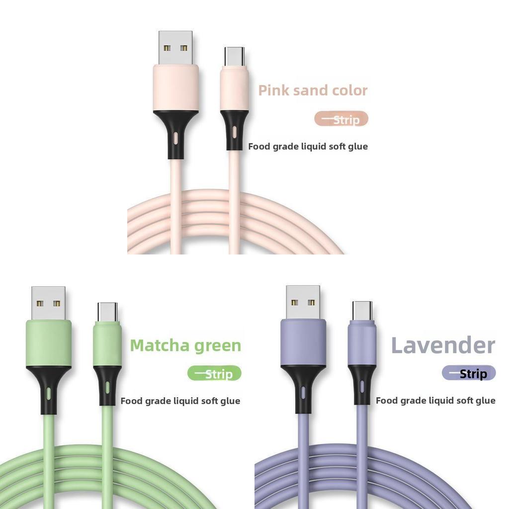 Silicon Green Typec Charging Cable With Fast Charging For Huawei Xiaomi Vivo Oppo Devices