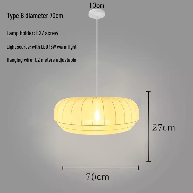 Zen Lantern: Japanese Silk Fabric Pendant Light for Bedroom, Dining Room, and Bar