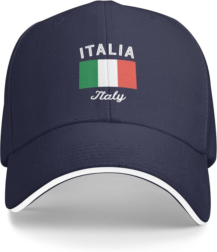 Italia Italy Flag Baseball Cap Polyester Adjustable Dad Hat Casual Golf Cap for Adult