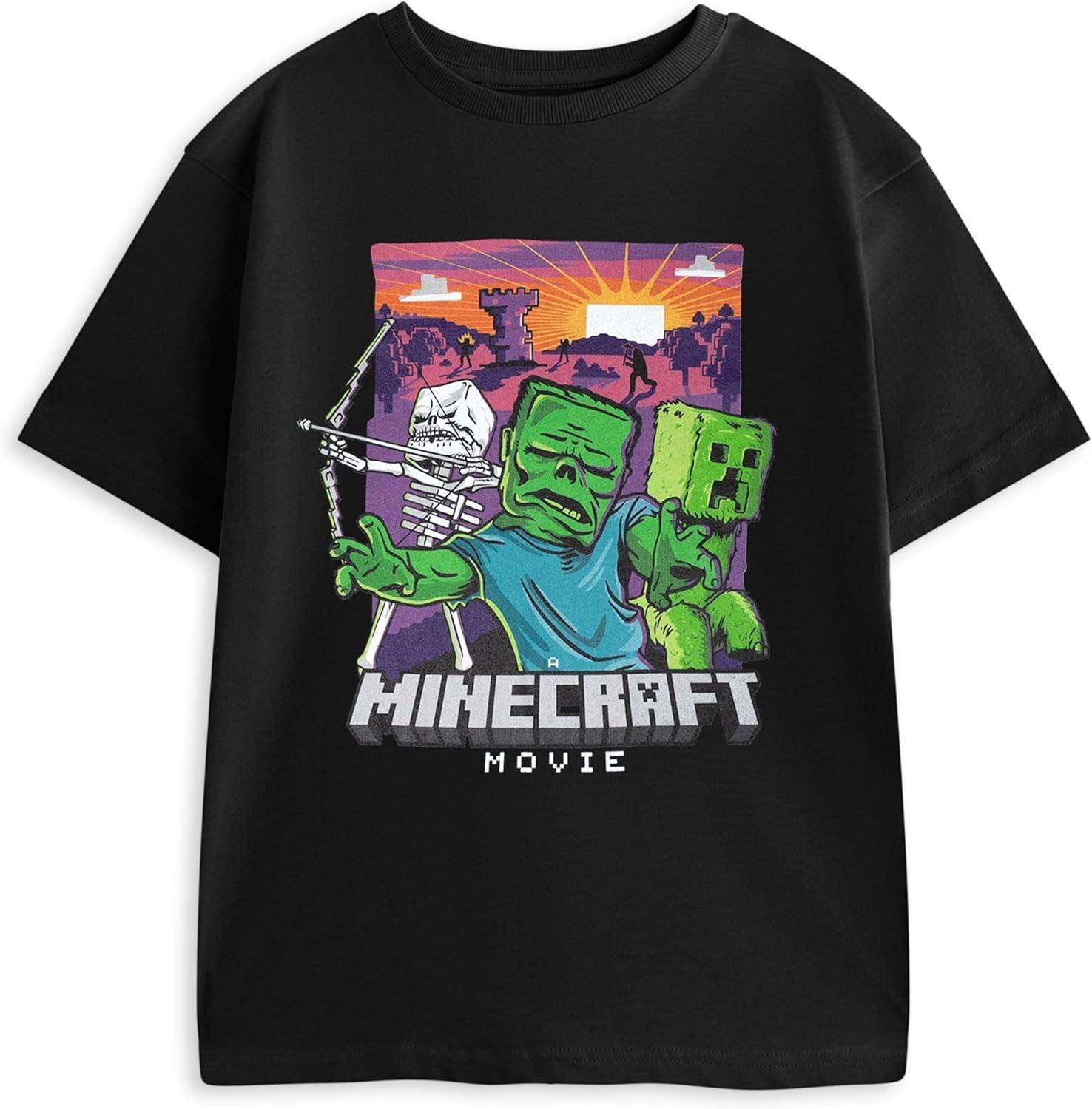 

Варианты графических футболок для мальчиков Minecraft Тема видеоигры Персонажи Командный вырез Короткий рукав(1) S чёрный