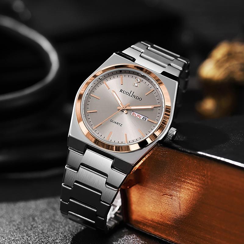 New Cross Border Men's Watch with Steel Strip Calendar Quartz Men's Watch Men's Luxury