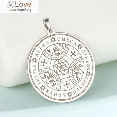 Lot de 3 pendentifs amulettes Tétragramme pour collier, amulette magique d'ange, talisman, pentagramme de Salomon, accessoires de colliers