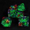 Resin Dice Set Luminous Sand, Dragon and Dungeon Polyhedral Dice, Punk Style Role-Play RPG Explorer MTG Pioneer Game DND Dice Set