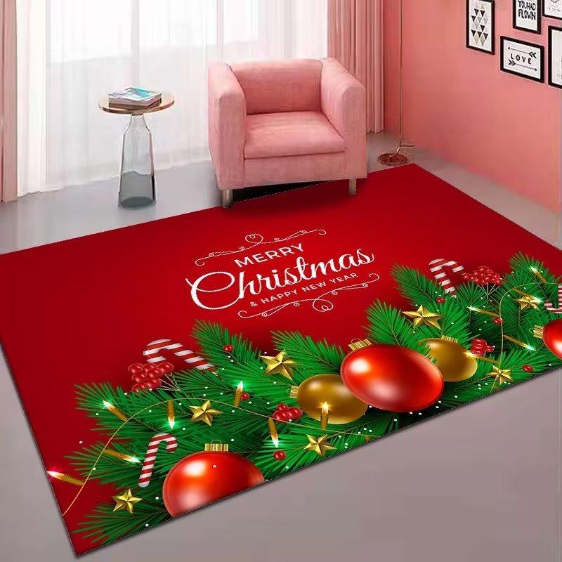 Christmas Carpet Living Room Red Room Decor Bedroom Area Rug Festival Decoration Home New Year's Decor Floor Mat Washable Gift