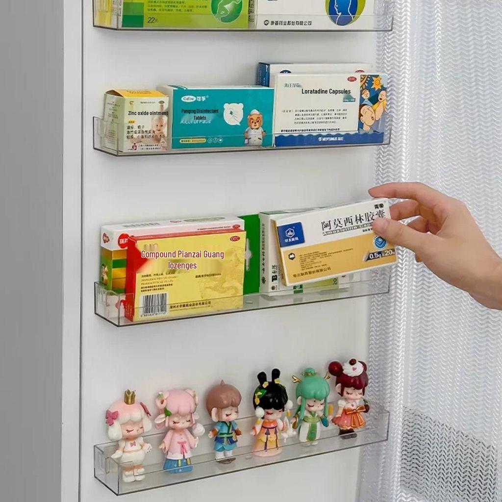 Transparente Wandmontierte Mehrschichtige Aufbewahrungsbox & Regal für Medikamente