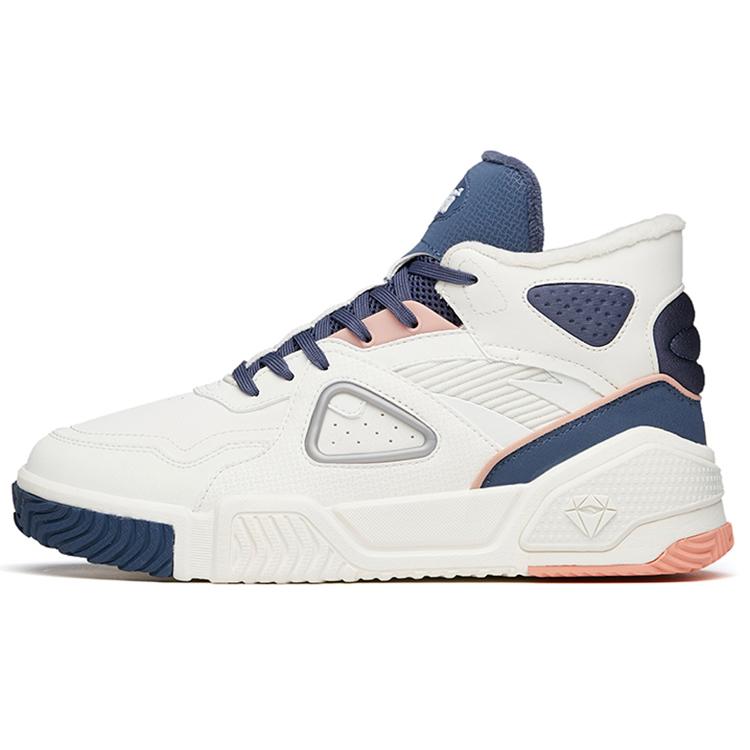 

New Anta Life Collection Anti Slip Wear Resistant High Top Skateboard Shoes Women s White Blue 122148902-4 36