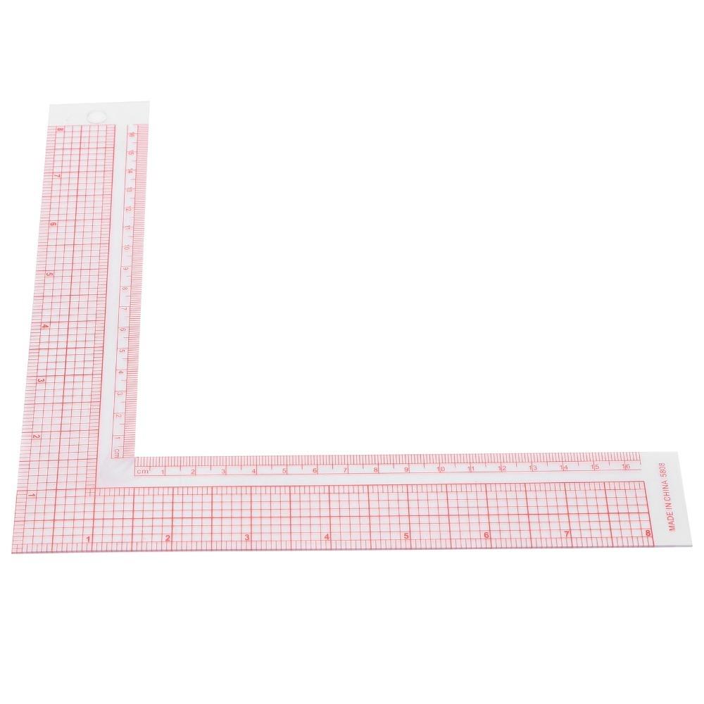Plastic Square Ruler Arc Line Sewing Ruler Measuring Tool L-Shaped Ruler  Tailor Drawing