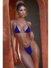 Solid Color European & American Three-Piece Bikini: Women's Sexy Bandage Split Swimsuit