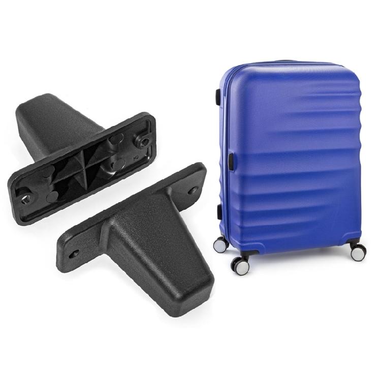 60 Mm Luggage Replacement Foot with PVC Black Finish, T Style Bottom Support for Suitcase Base Repair and Daily Ground Contact Control