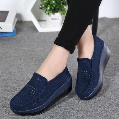 2024 Spring Platform Women Shoes Flats Sneakers Suede Leather Women Casual Shoes Slip On Flats Heels Creepers Moccasins