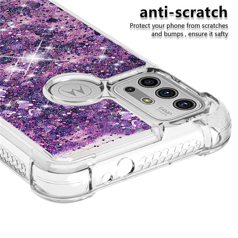 Liquid Phone Case For Motorola Moto G30 G20 G10 G Pure Stylus Play E7 Power 2021 Cover Painted Glitter Quicksand Capa