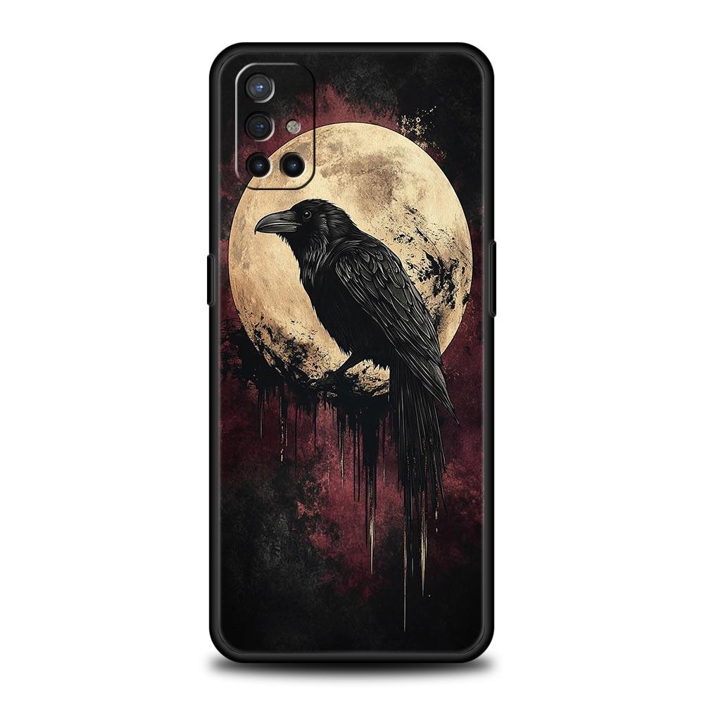 Phone Case For Oneplus 13R 13 12 10T 11 R10 Nord N100 N200 N10 9 9R CE 2 3 Z Pro Lite 5G Soft TPU Cover Black Raven Fundas Capas