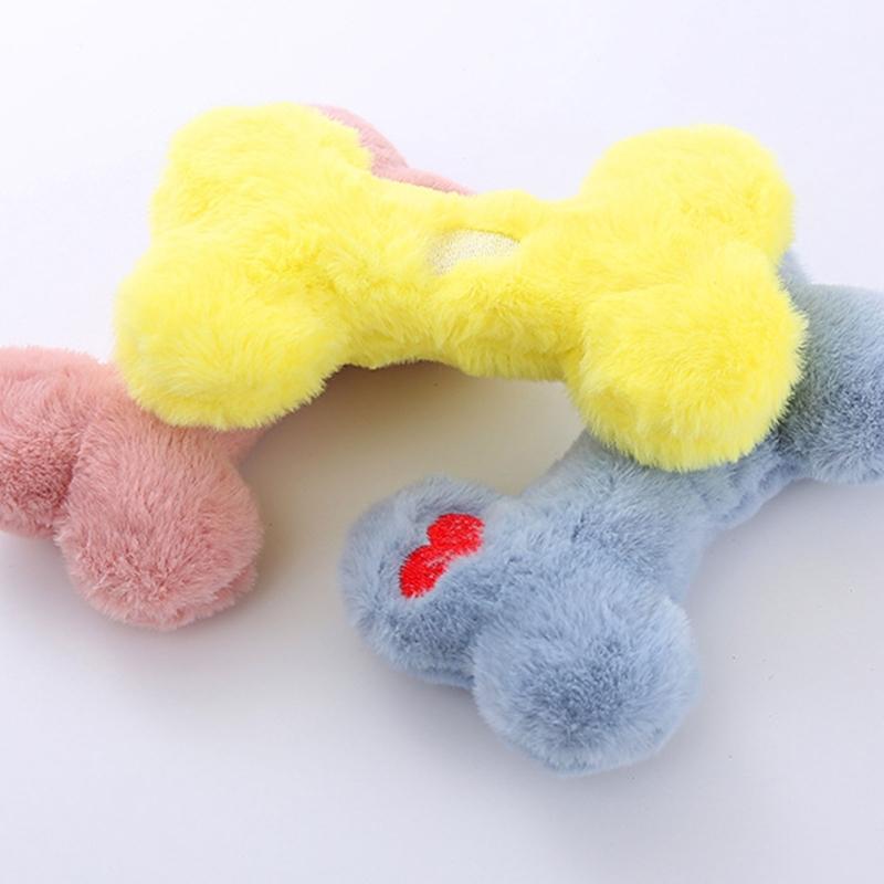 Pet Dogs Chewing Toy for Small Dogs Plush Bone Toy 3PCS Interaction Pet Teething Toy Aggressive Chewer Toy Dog Favor