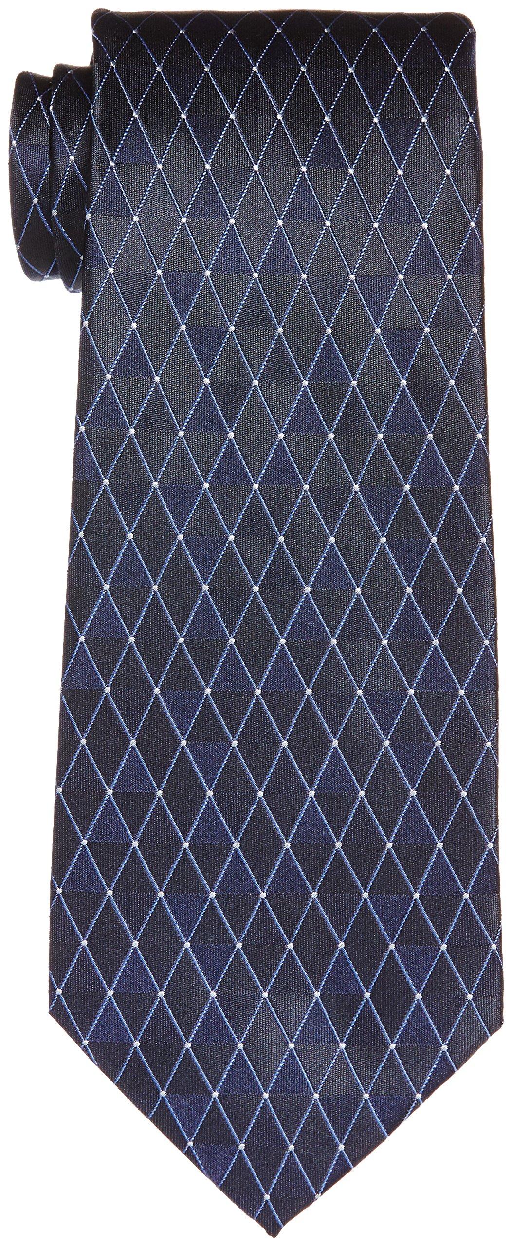 (HIROKO KOSHINO HOMME) Necktie, Geometric Pattern, 003254-20000-2928 01, Navy base, Blue geometric pattern, FREE