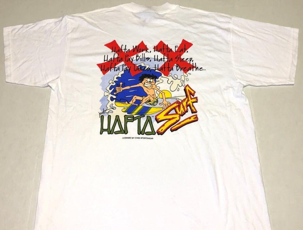 

Рідкісний! Вінтажний 1990-х Just Hafta Surf Футболка для серфінгу з серфінгістом Нова! Унісекс Футболка XL XXXXL