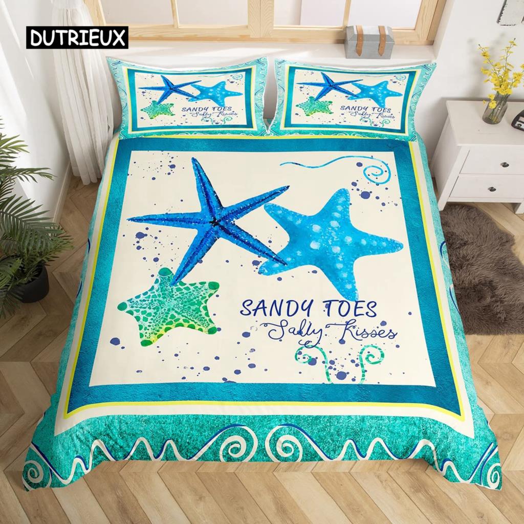Sea Turtle Duvet Cover Twin Ocean Reptile Tortoise Comforter Cover Nautical Beach Bedding Set Microfiber Coastal Bedspread Cover