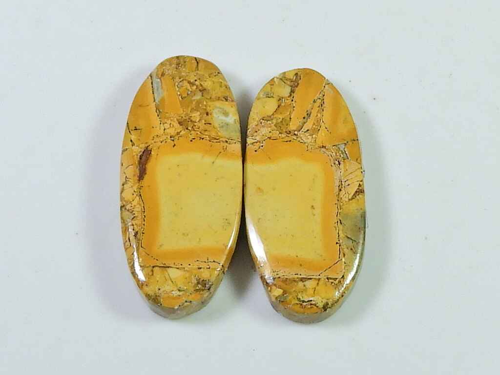 30Cts. Natural Maligano Jasper (12mm X 27mm Each) Oval Cabochon Match Pair SK-2789