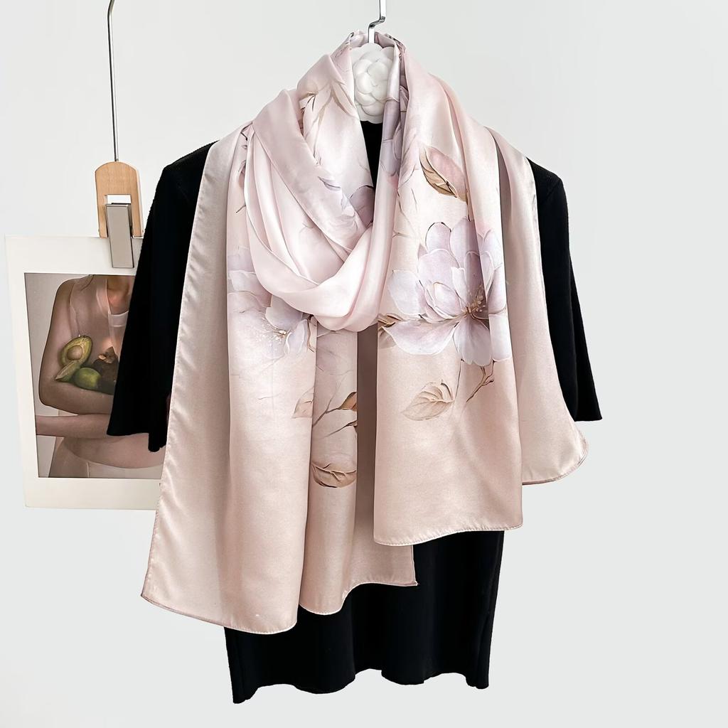 100% Pure Real Silk Scarf Women Neck Shawls Wraps Foulard Scarves Pashmina Female Hijab Bandana Kerchief Luxury Schals Bufandas