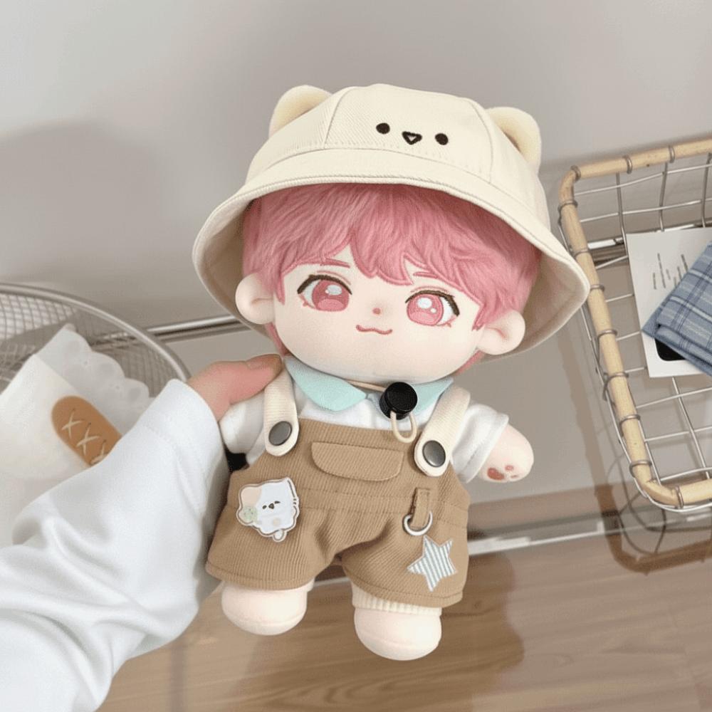 1 set Cartoon Overalls 20cm Cotton Doll Clothes Outfit Plush Doll Clothes Doll Accessories