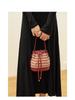 Wedding gift, red bridal bag for women 2025 new trendy thousand bird grid wedding bag, high-end niche bucket handbag