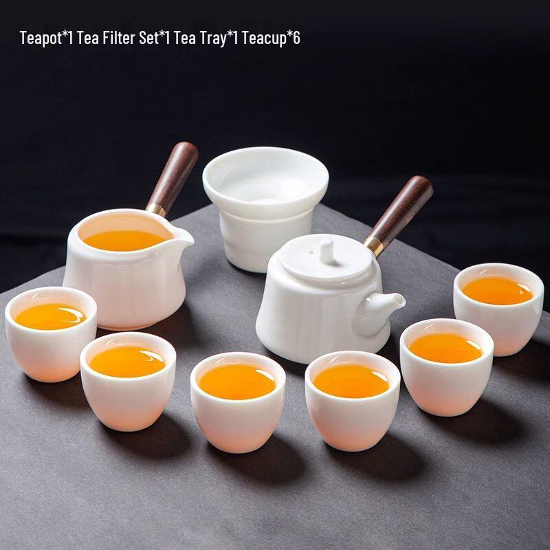 Mutton Fat Jade White Porcelain Kung Fu Tea Set