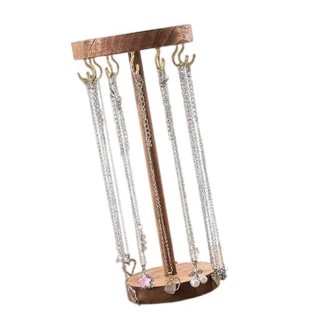 Jewelry Holder Necklace Stand Keychain Stand Wood Texture for Showcasing Necklace Earrings and Bracelet in Stores