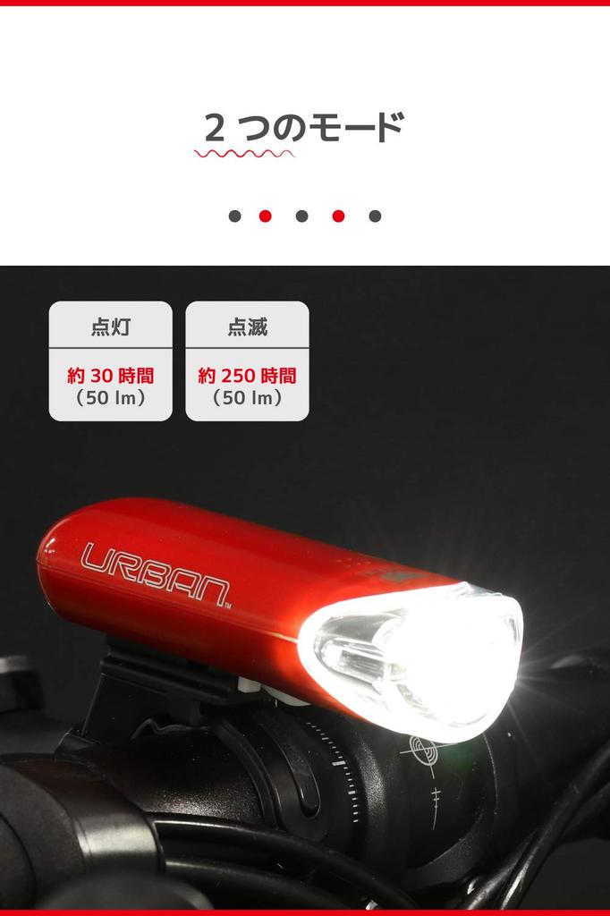 CAT EYE LED Headlight URBAN Red for Bicycles HL-EL145