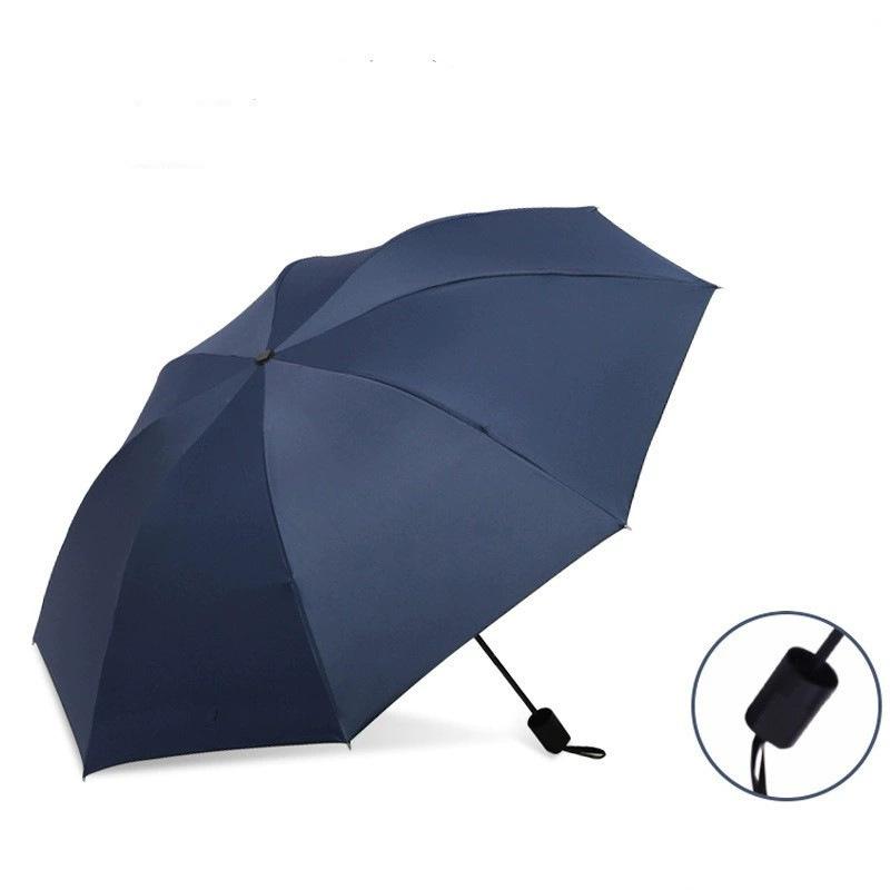 Spot automatic three-fold umbrella reinforced multi-keel weather and rain dual-purpose vinyl sunscreen sun umbrella can print LOGO wholesale