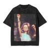 Distressed Doll Face Graphic Print Funny Meme Harajuku Fashion Tshirt Women Men Vintage Washed Oversized Top Cotton Summer Tees