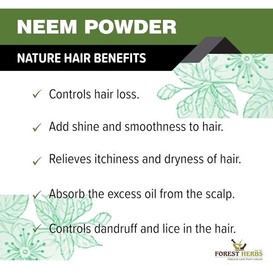 The Forest Herbs Natural Care From Nature 100% Pure Neem Leaves Powder 200 Grams (Sun Dried & Stemless) for Face, Skin, Hair Growth Pack