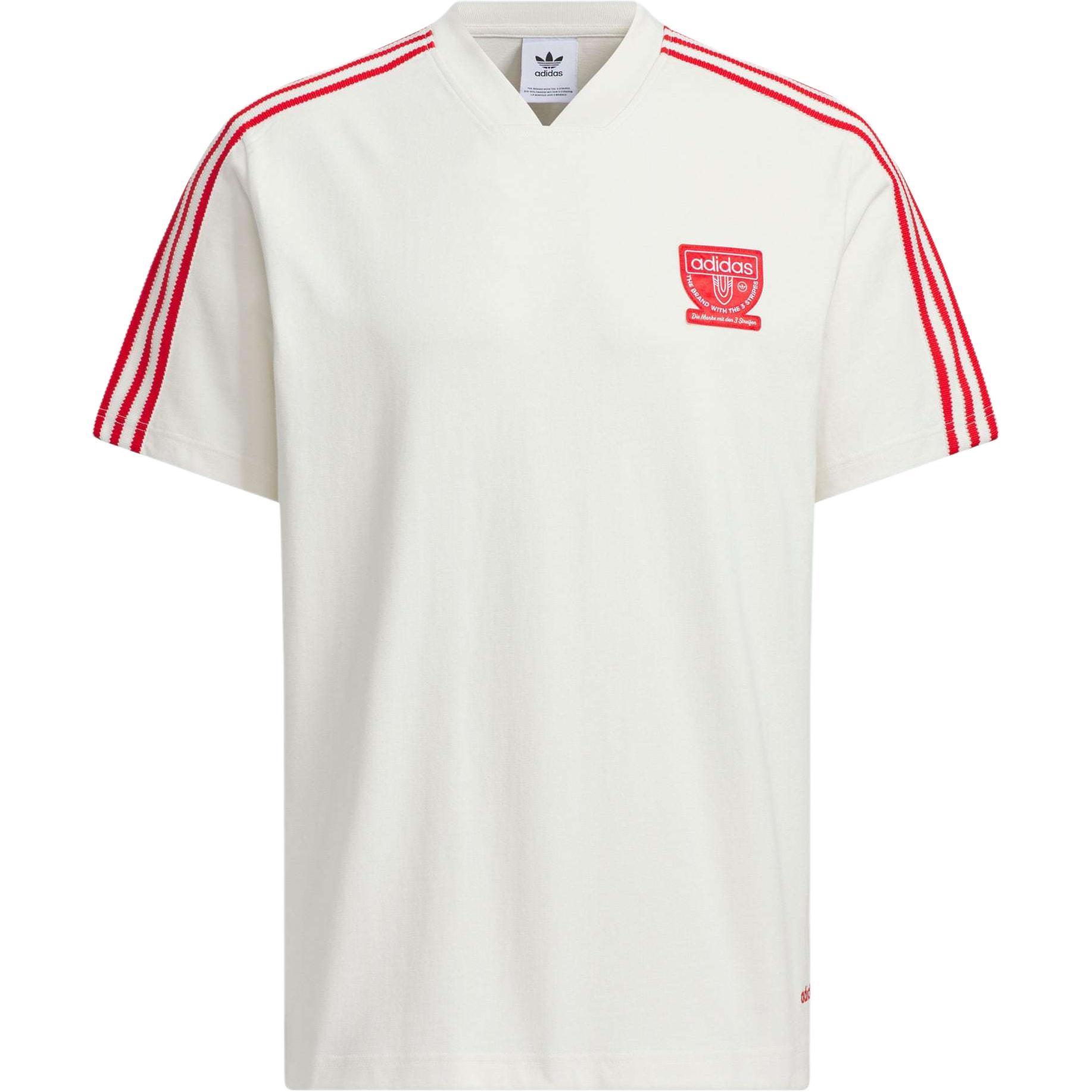 

Adidas Originals Graphic T-Shirt Logo Striped Print V-Neck Short Sleeve Men T-Shirts White JD3259 3XL