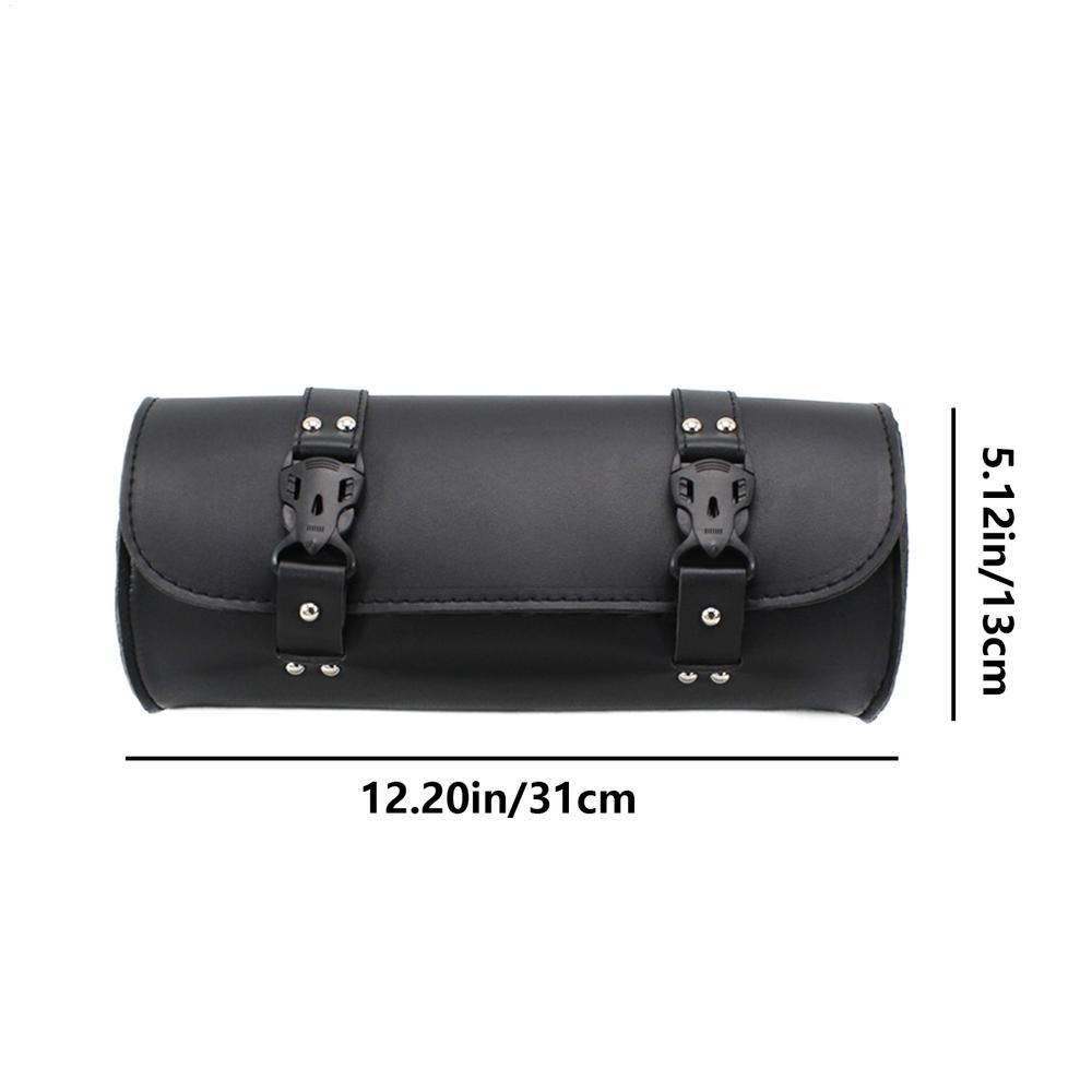 

Мотоциклетная сумка для инструментов из ПУ кожи, сумка-кофр на руль, на вилку, ролл, хвостовая сумка для хранения, водонепроницаемая, кофры для грязных мотоциклов, сумка-кошелек для инструментов чёрный