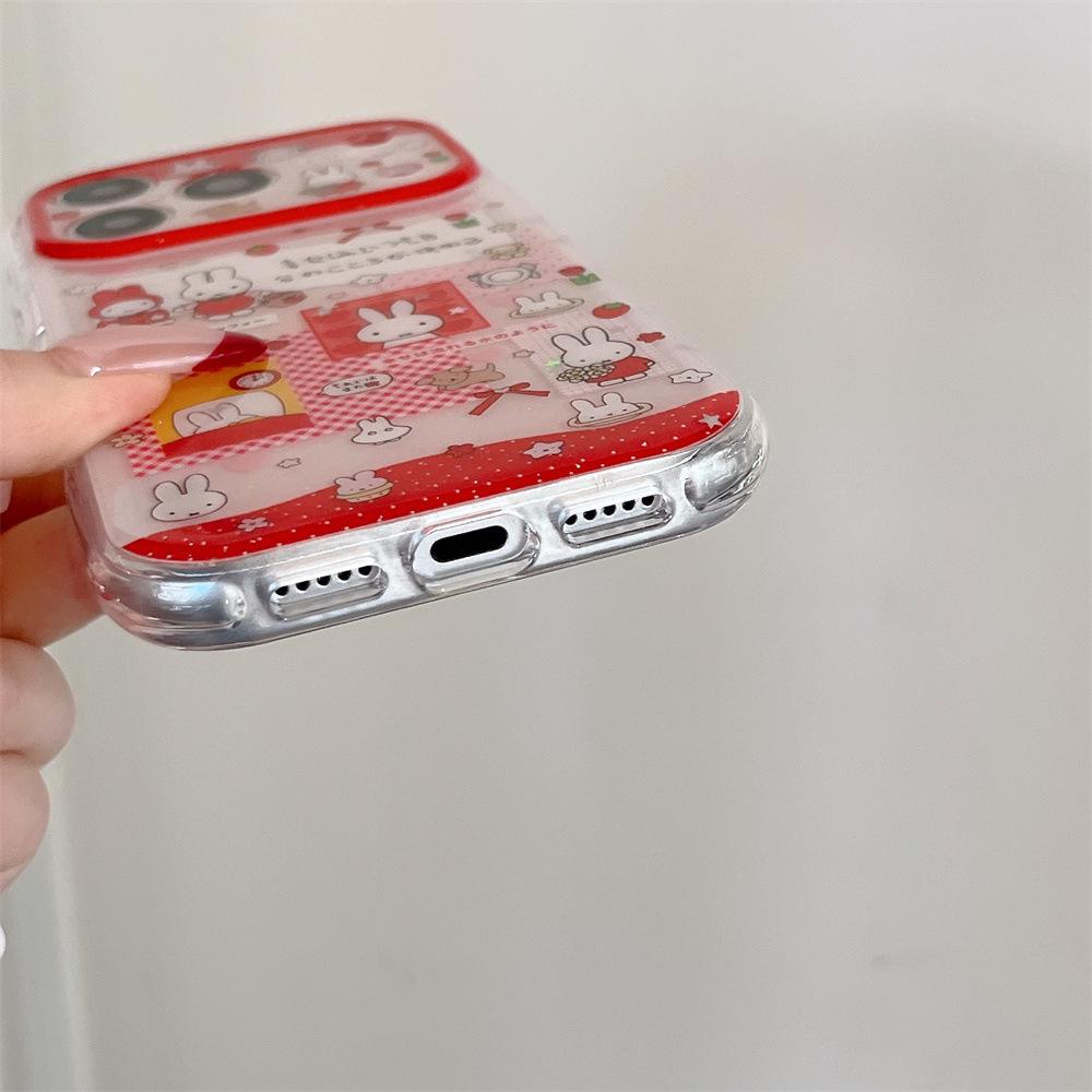 Cartoon Miffy Strawberry Rabbit Anti-fall Case for iPhone 14/13 PROMAX